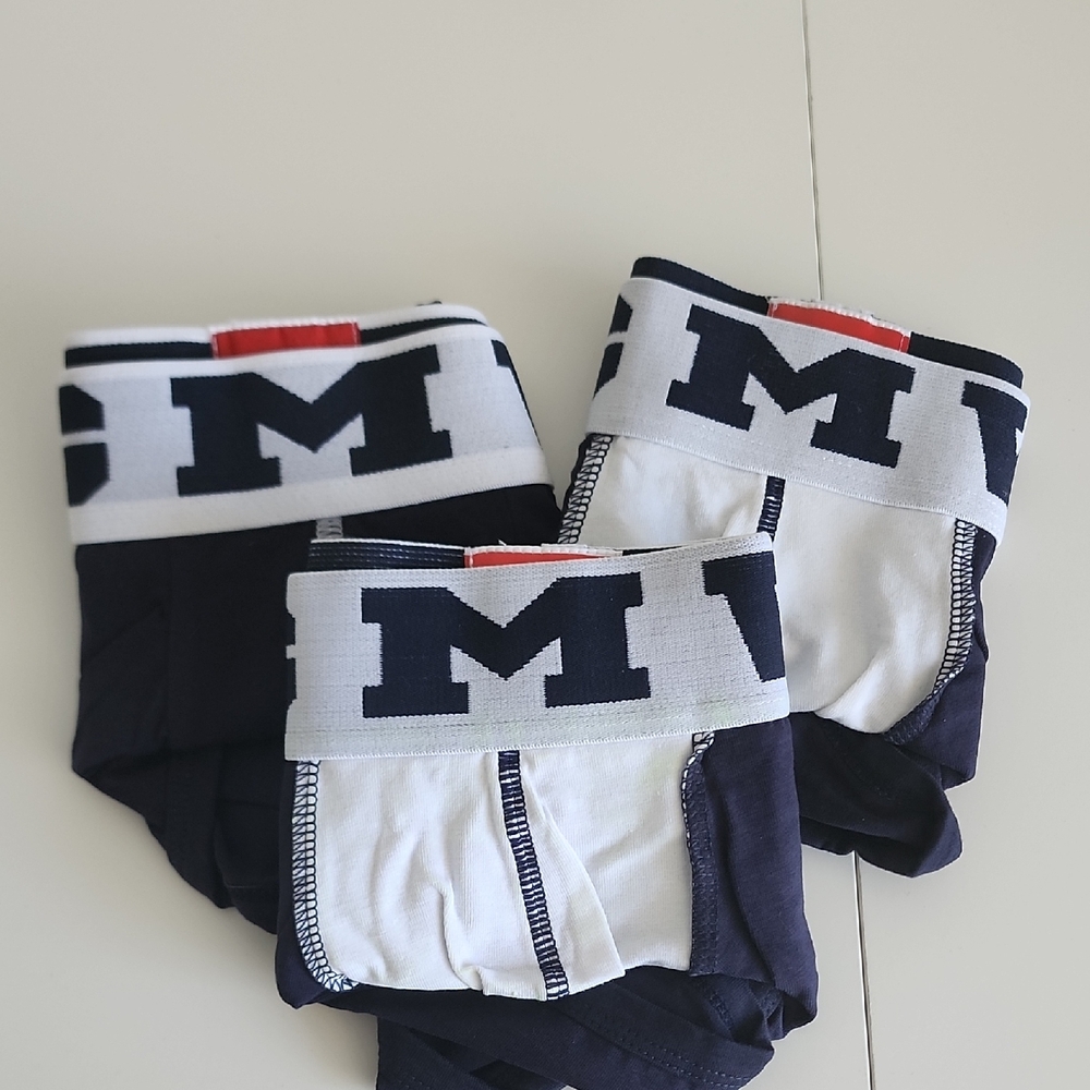 Men's Navy and White Boxer Briefs Set Of 3